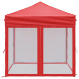 Folding Party Tent with Sidewalls Red 2x2 m