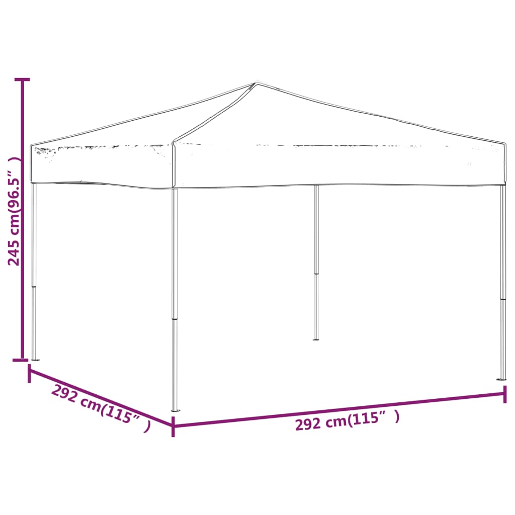 Folding Party Tent Black 3x3 m