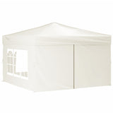 Folding Party Tent with Sidewalls Cream 3x3 m