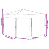Folding Party Tent with Sidewalls Cream 3x3 m