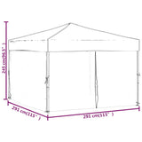 Folding Party Tent with Sidewalls Cream 3x3 m