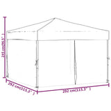 Folding Party Tent with Sidewalls Cream 3x3 m