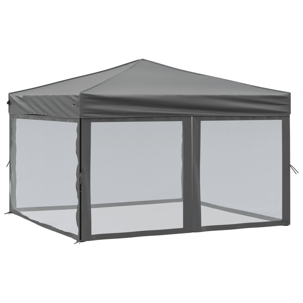 Folding Party Tent with Sidewalls Anthracite 3x3 m