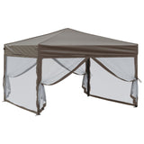 Folding Party Tent with Sidewalls Taupe 3x3 m