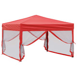 Folding Party Tent with Sidewalls Red 3x3 m