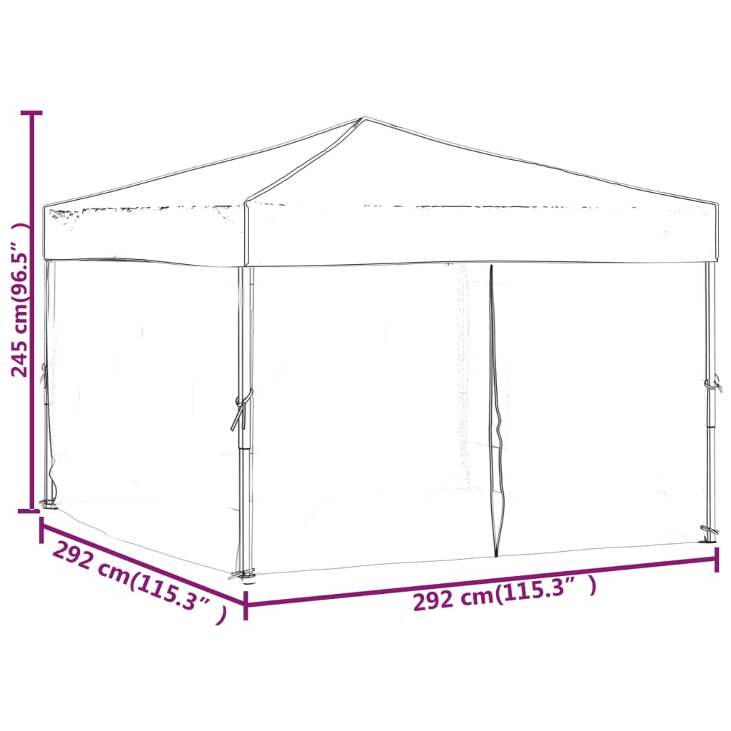 Folding Party Tent with Sidewalls Red 3x3 m