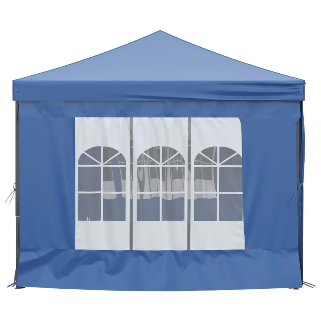 Folding Party Tent with Sidewalls Blue 3x6 m