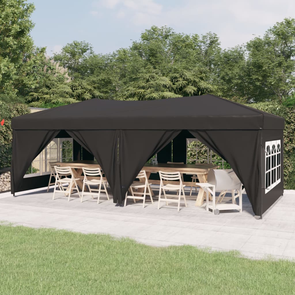 Folding Party Tent with Sidewalls Anthracite 3x6 m