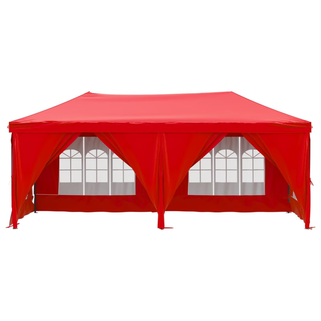 Folding Party Tent with Sidewalls Red 3x6 m