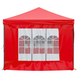 Folding Party Tent with Sidewalls Red 3x6 m