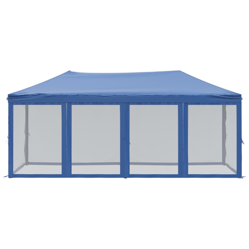 Folding Party Tent with Sidewalls Blue 3x6 m