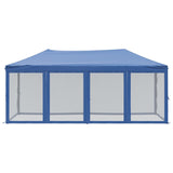 Folding Party Tent with Sidewalls Blue 3x6 m