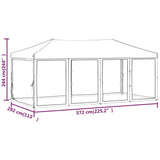 Folding Party Tent with Sidewalls Black 3x6 m