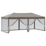 Folding Party Tent with Sidewalls Taupe 3x6 m