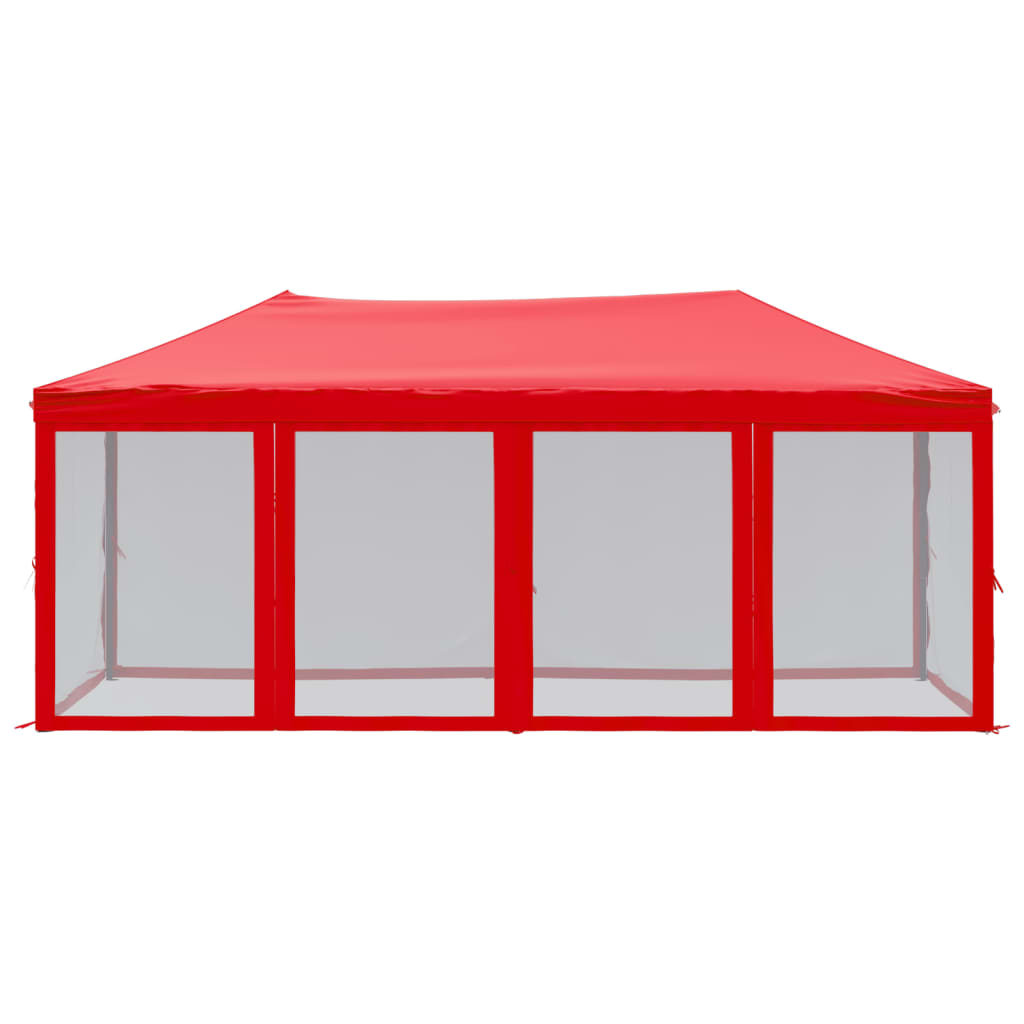 Folding Party Tent with Sidewalls Red 3x6 m