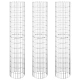 Circular Gabion Raised Beds 3 pcs Galvanised Steel Ø30x150 cm