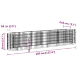Gabion Raised Bed Galvanised Iron 260x50x50 cm