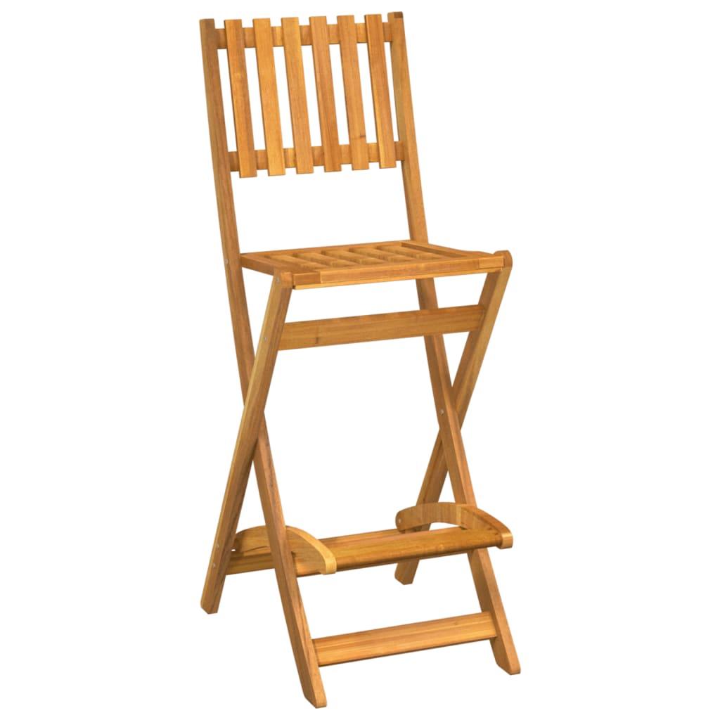 vidaXL Folding Outdoor Bar Stools 2 pcs Solid Wood Acacia