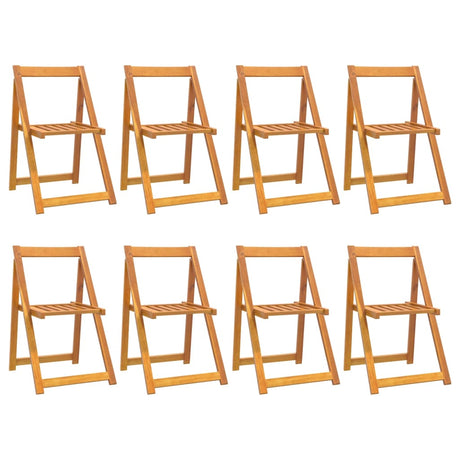 Folding Garden Chairs 8 pcs Solid Wood Acacia