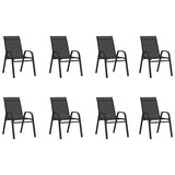9 Piece Garden Dining Set Black
