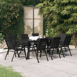 9 Piece Garden Dining Set Black