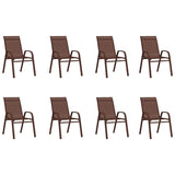 9 Piece Garden Dining Set Brown and Black