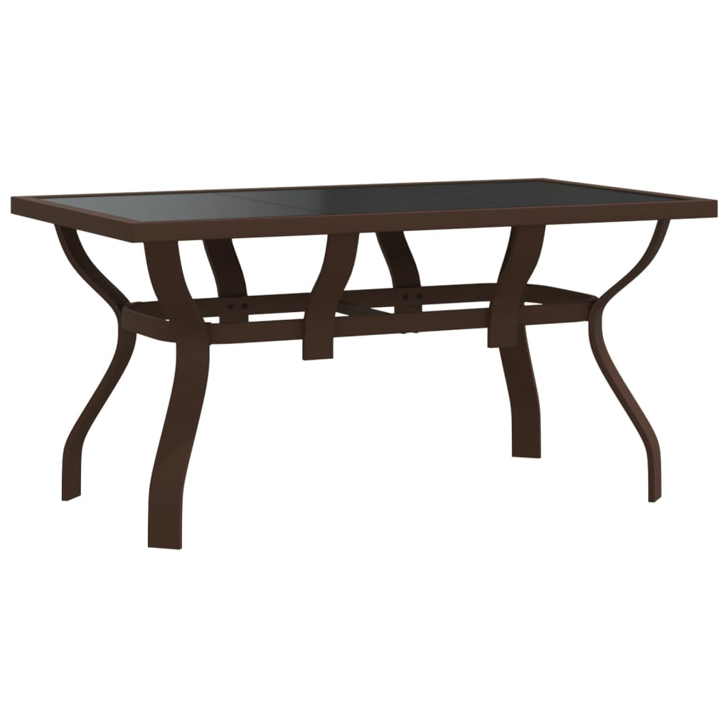 5 Piece Garden Dining Set Brown and Black