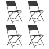 5 Piece Garden Dining Set Grey and Black