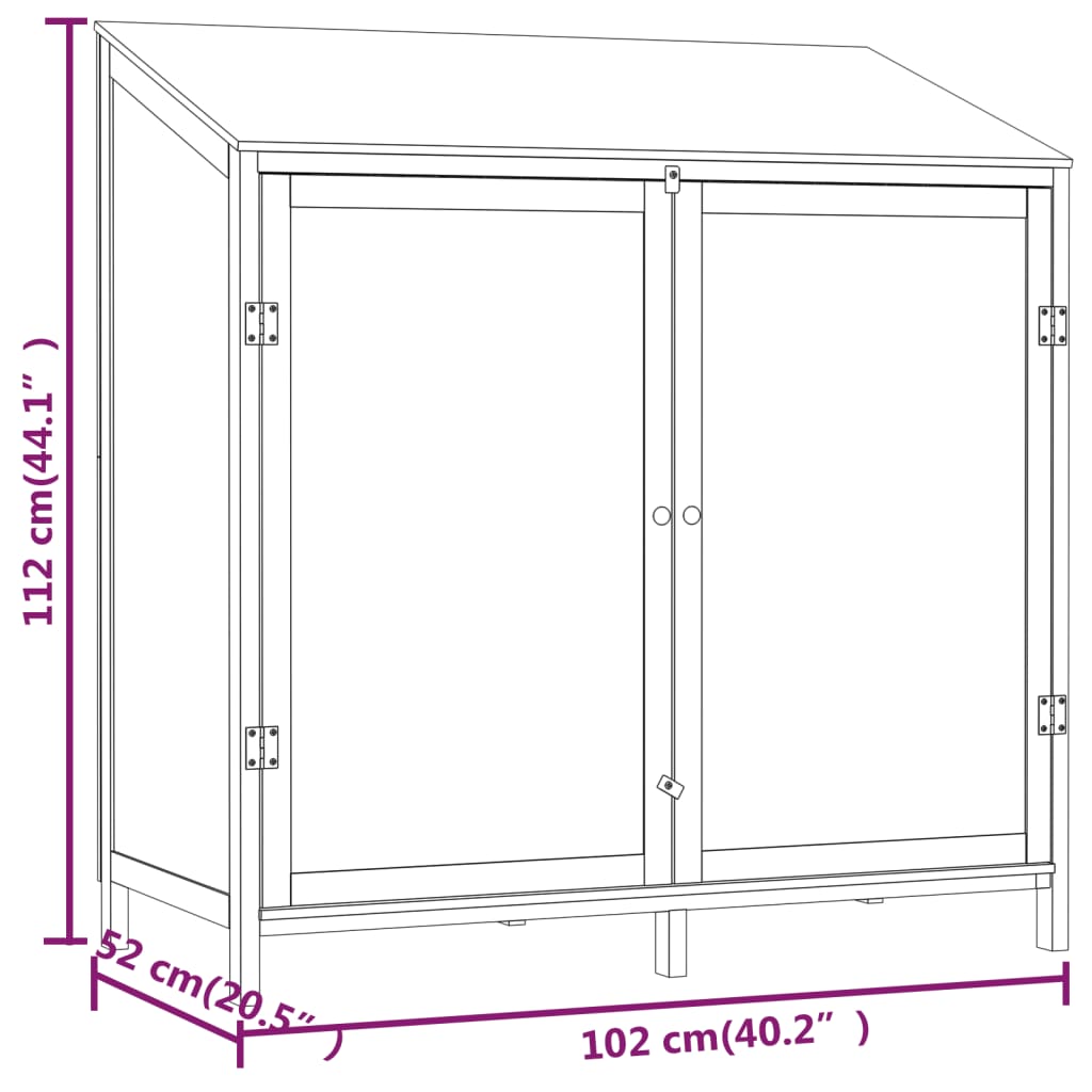 Garden Shed Brown 102x52x112 cm Solid Wood Fir