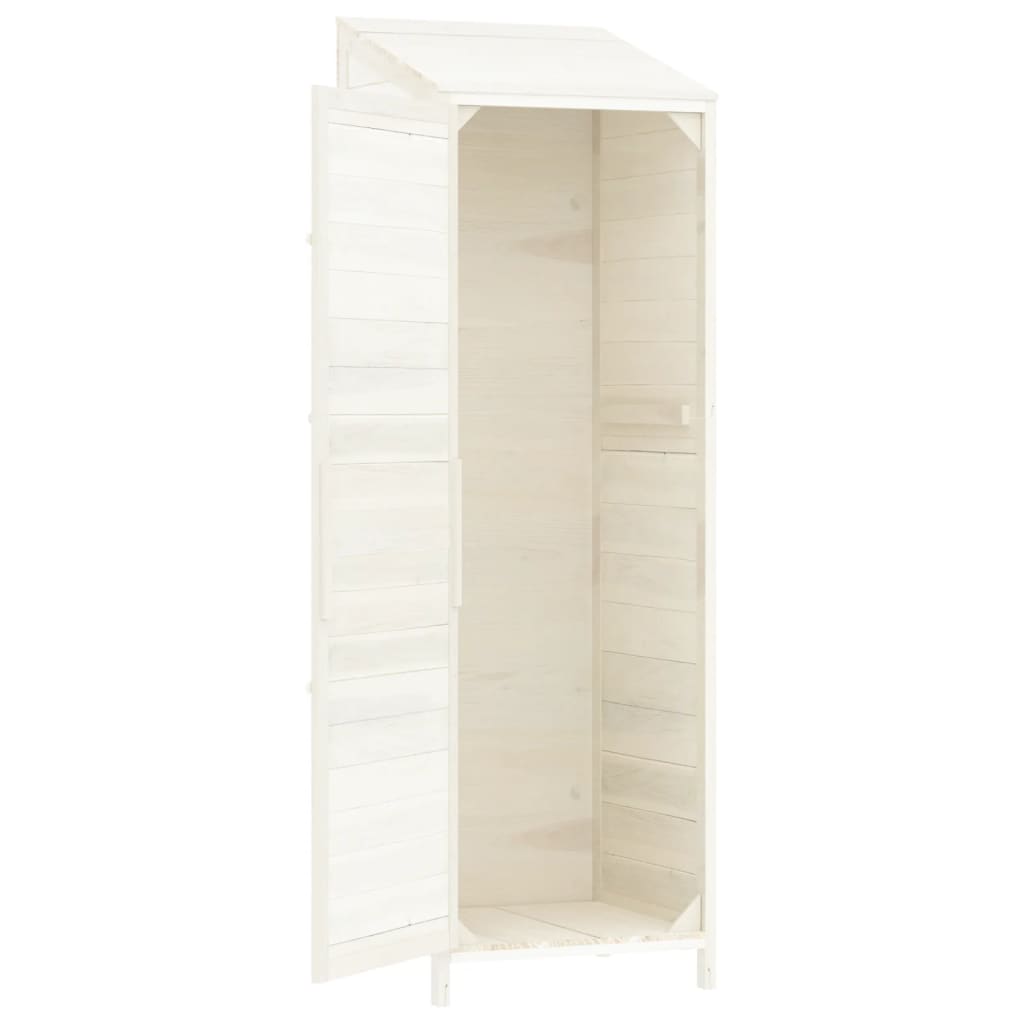 Garden Shed White 55x52x174.5 cm Solid Wood Fir