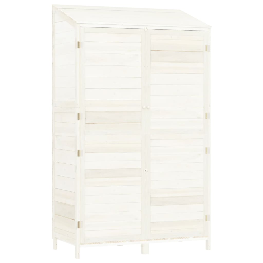 Garden Shed White 102x52x174.5 cm Solid Wood Fir