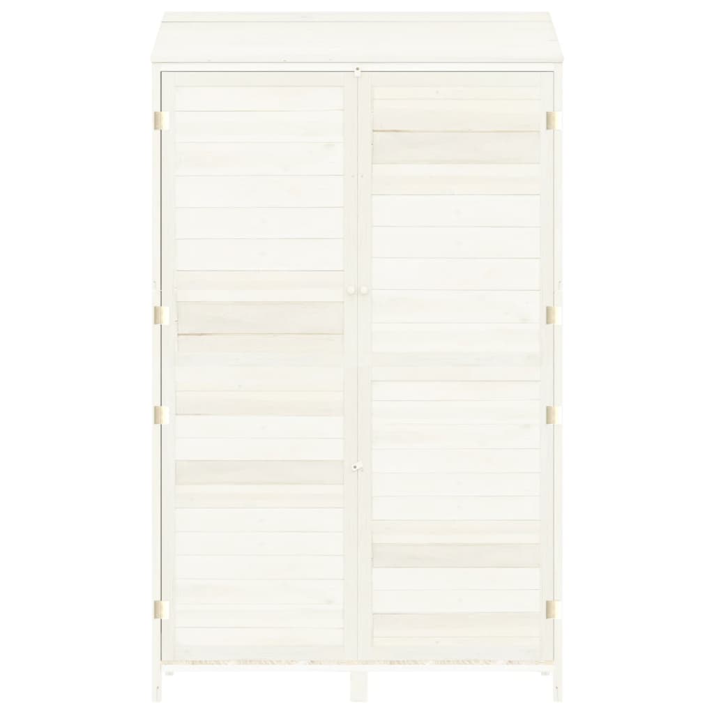 Garden Shed White 102x52x174.5 cm Solid Wood Fir