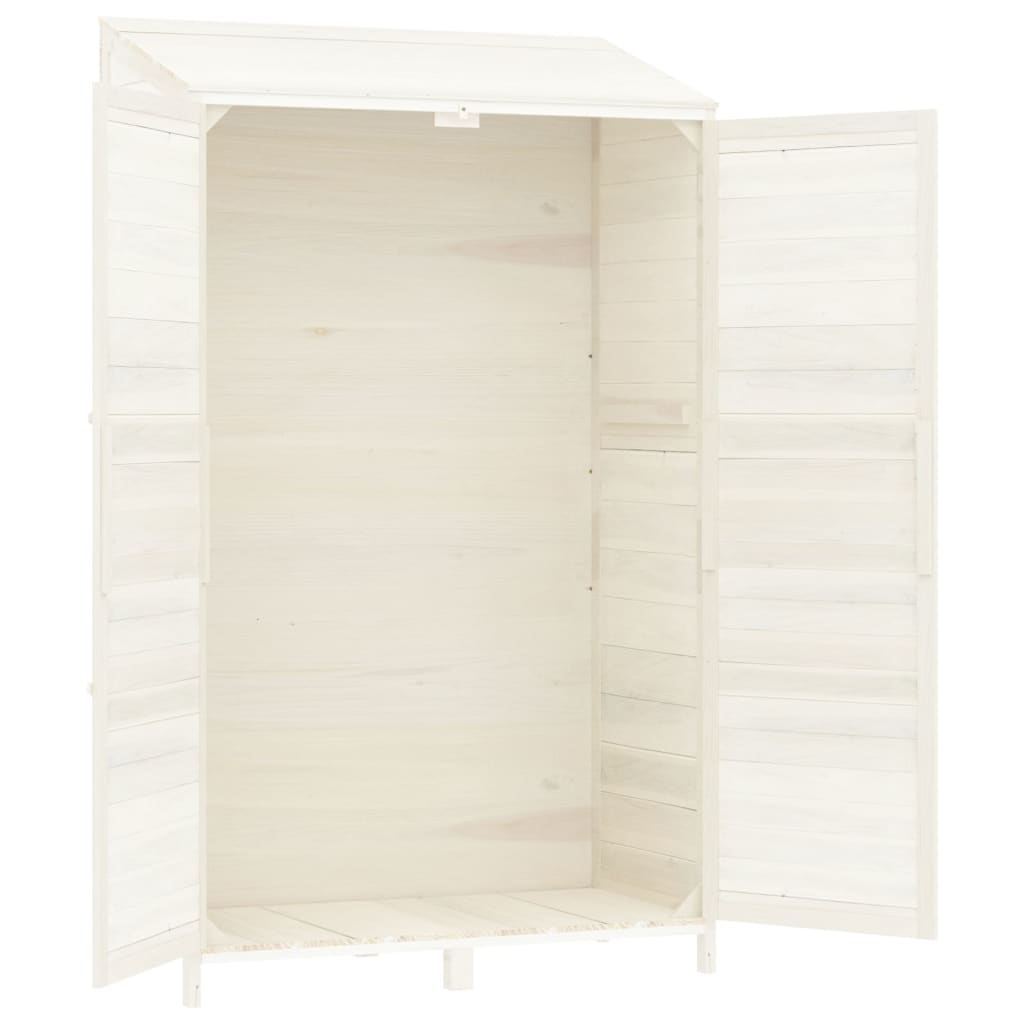 Garden Shed White 102x52x174.5 cm Solid Wood Fir