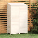 Garden Shed White 102x52x174.5 cm Solid Wood Fir