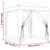 Party Tent with 4 Mesh Sidewalls Green 2x2 m HDPE