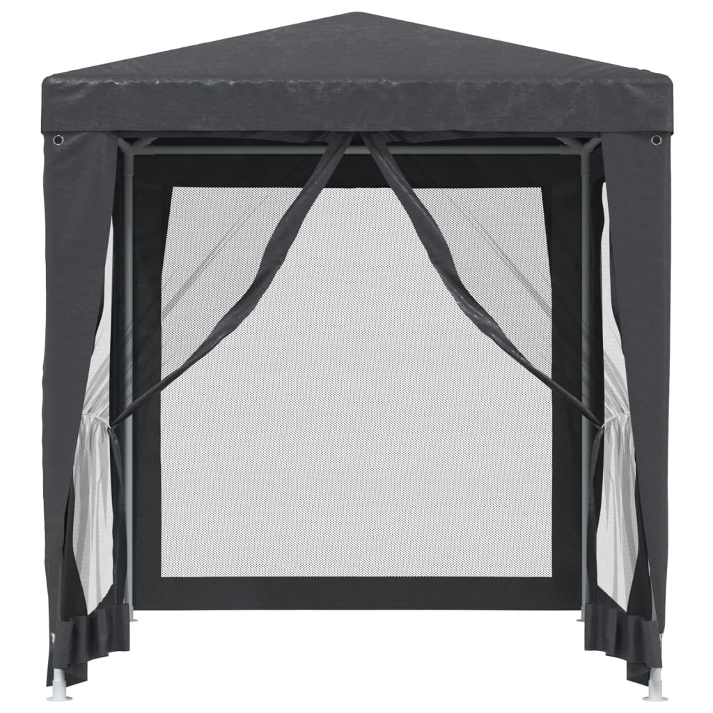 Party Tent with 4 Mesh Sidewalls Anthracite 2x2 m HDPE