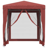 Party Tent with 4 Mesh Sidewalls Red 2x2 m HDPE