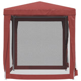 Party Tent with 4 Mesh Sidewalls Red 2x2 m HDPE