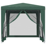 Party Tent with 4 Mesh Sidewalls Green 2.5x2.5 m HDPE