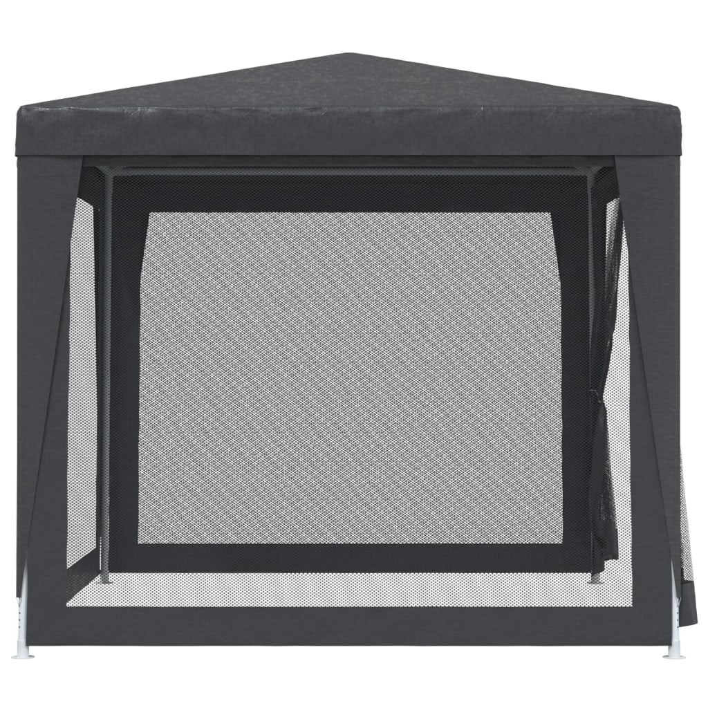 Party Tent with 4 Mesh Sidewalls Anthracite 2.5x2.5 m HDPE