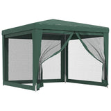 Party Tent with 4 Mesh Sidewalls Green 3x3 m HDPE