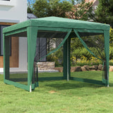 Party Tent with 4 Mesh Sidewalls Green 3x3 m HDPE