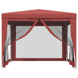 Party Tent with 4 Mesh Sidewalls Red 3x3 m HDPE