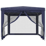 Party Tent with 4 Mesh Sidewalls Blue 3x4 m HDPE