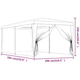 Party Tent with 6 Mesh Sidewalls Blue 3x6 m HDPE