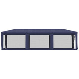 Party Tent with 8 Mesh Sidewalls Blue 3x9 m HDPE