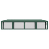 Party Tent with 10 Mesh Sidewalls Green 3x12 m HDPE