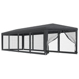 Party Tent with 10 Mesh Sidewalls Anthracite 3x12 m HDPE