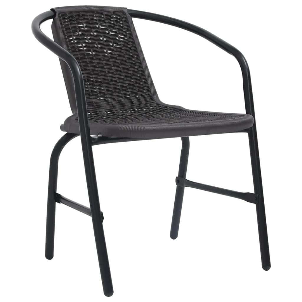 Garden Chairs 6 pcs Plastic Rattan and Steel 110 kg