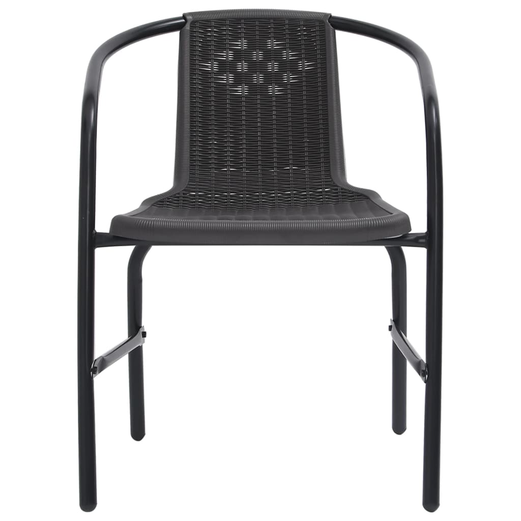 Garden Chairs 6 pcs Plastic Rattan and Steel 110 kg